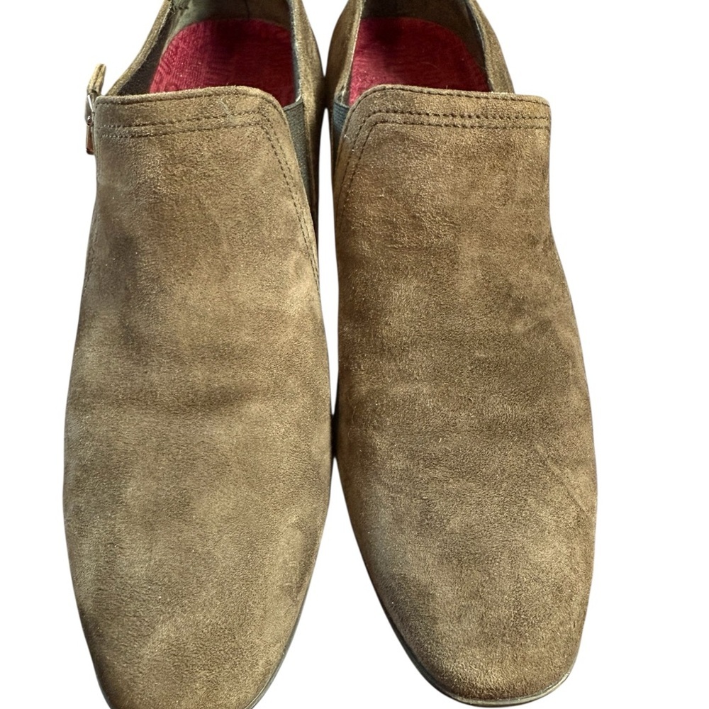 Munro Suede Block Heel Loafers Olive Brown Comfort Shoes 9.5Narrow - Picture 3 of 7